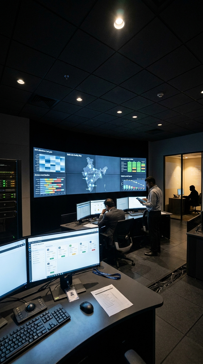 MEHS real-time dashboard â€” command centre with live attendance and access data