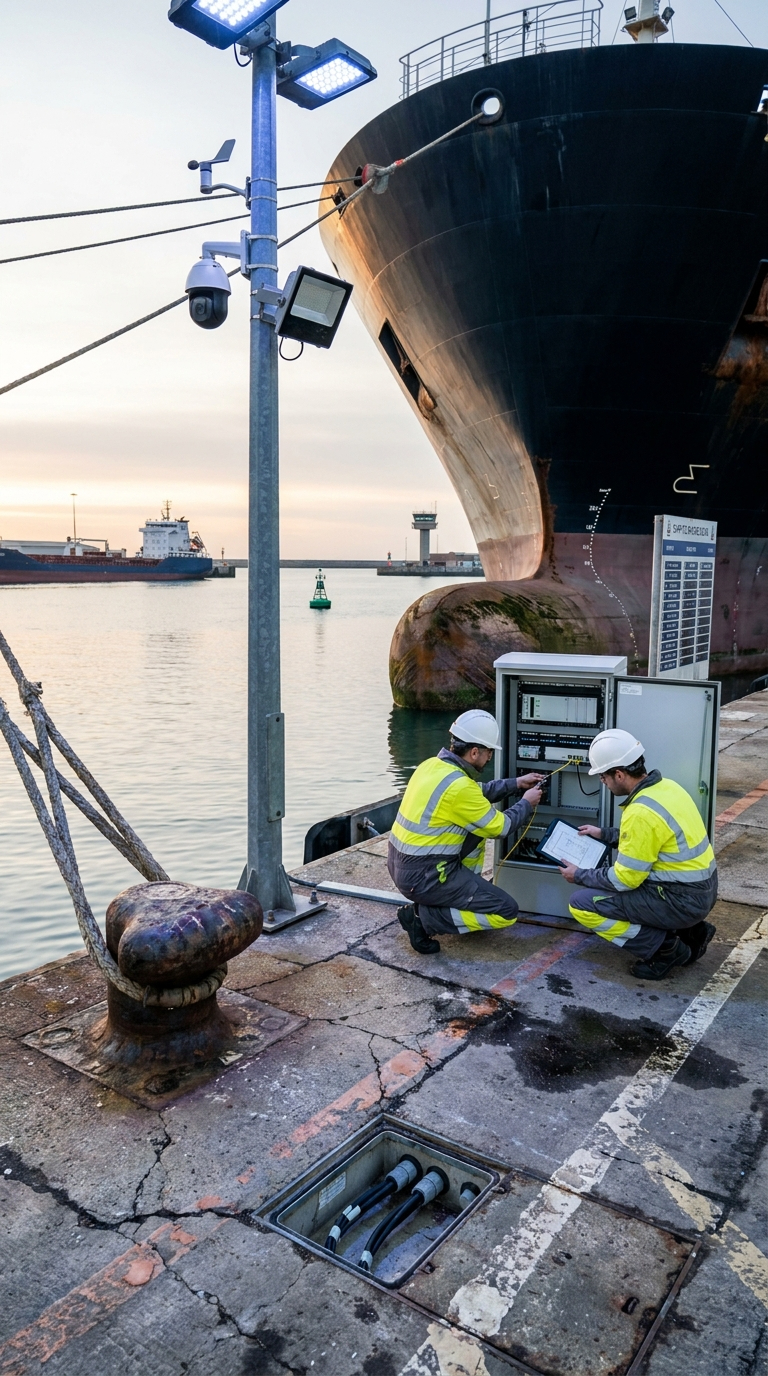 Live port operations system illustration