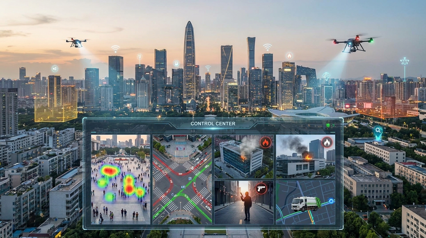 Smart city AI surveillance