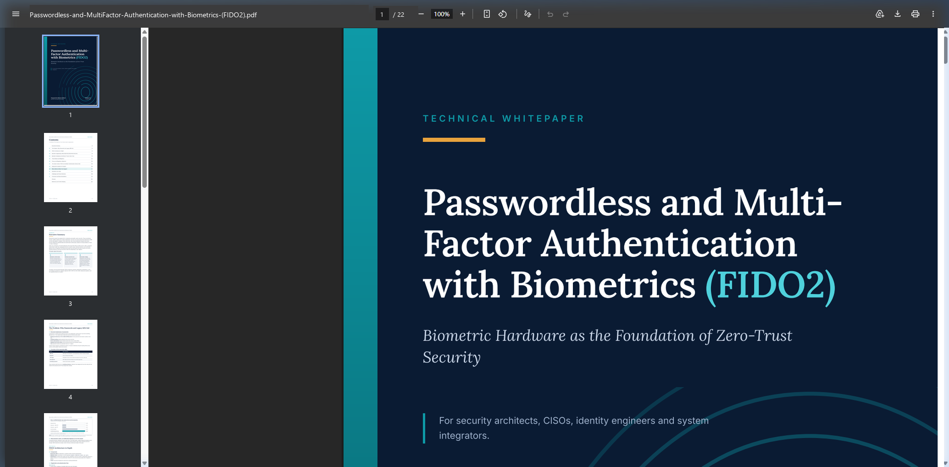 Passwordless and Multi-Factor Authentication with Biometrics (FIDO2)