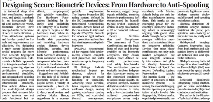 Designing Secure Biometric Devices with Rugged Hardware and Advanced Anti-Spoofing