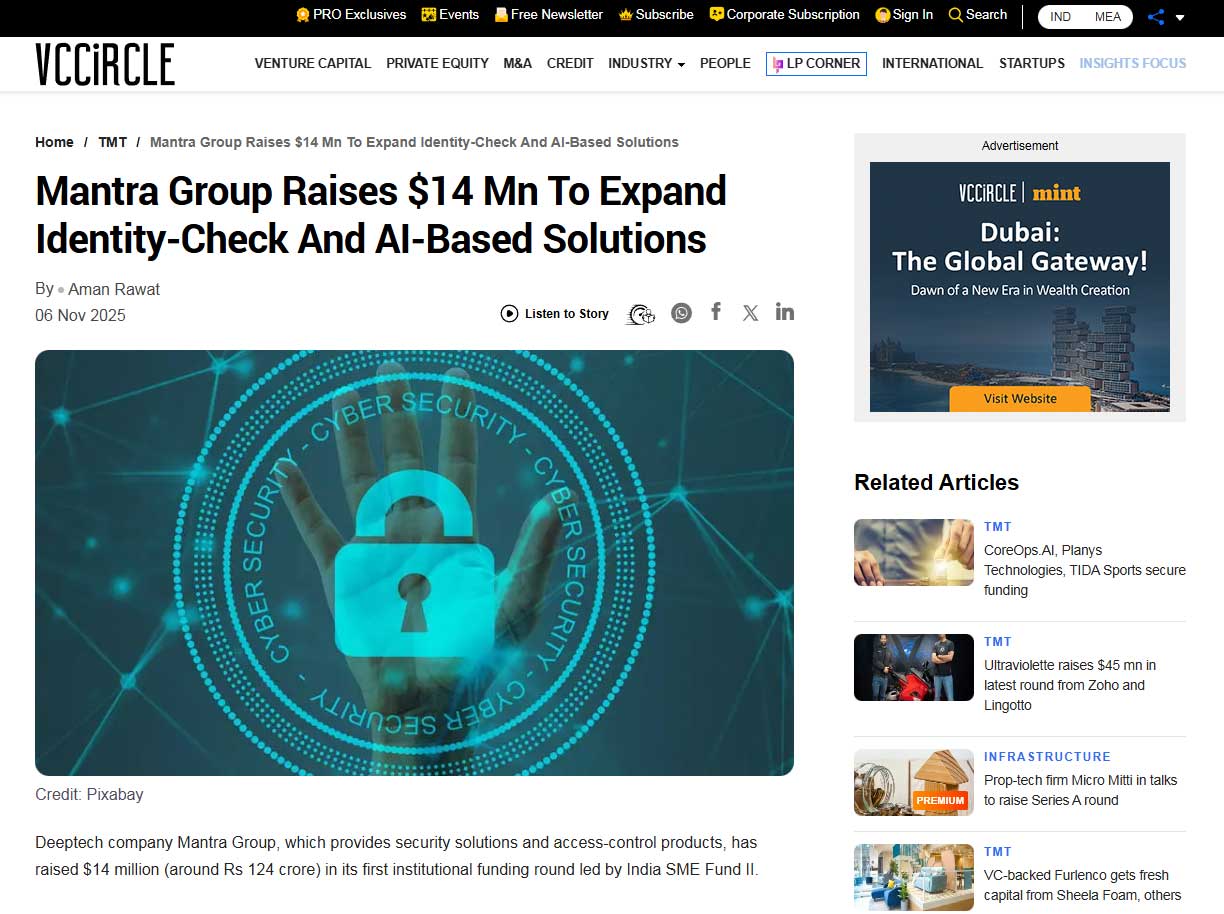 Mantra Softech achieves world’s first dual-iris liveness certification